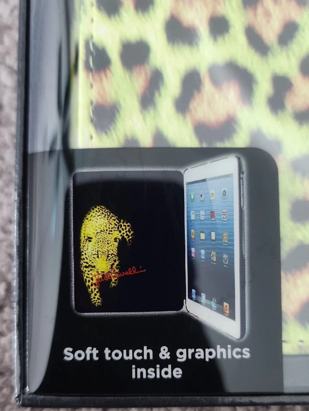 Just Cavalli Green Leopard Print iPad Case 2/3/4th Gen